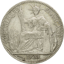 Coin, FRENCH INDO-CHINA, 10 Cents, 1923, Paris, EF(40-45), Silver, KM:16.1