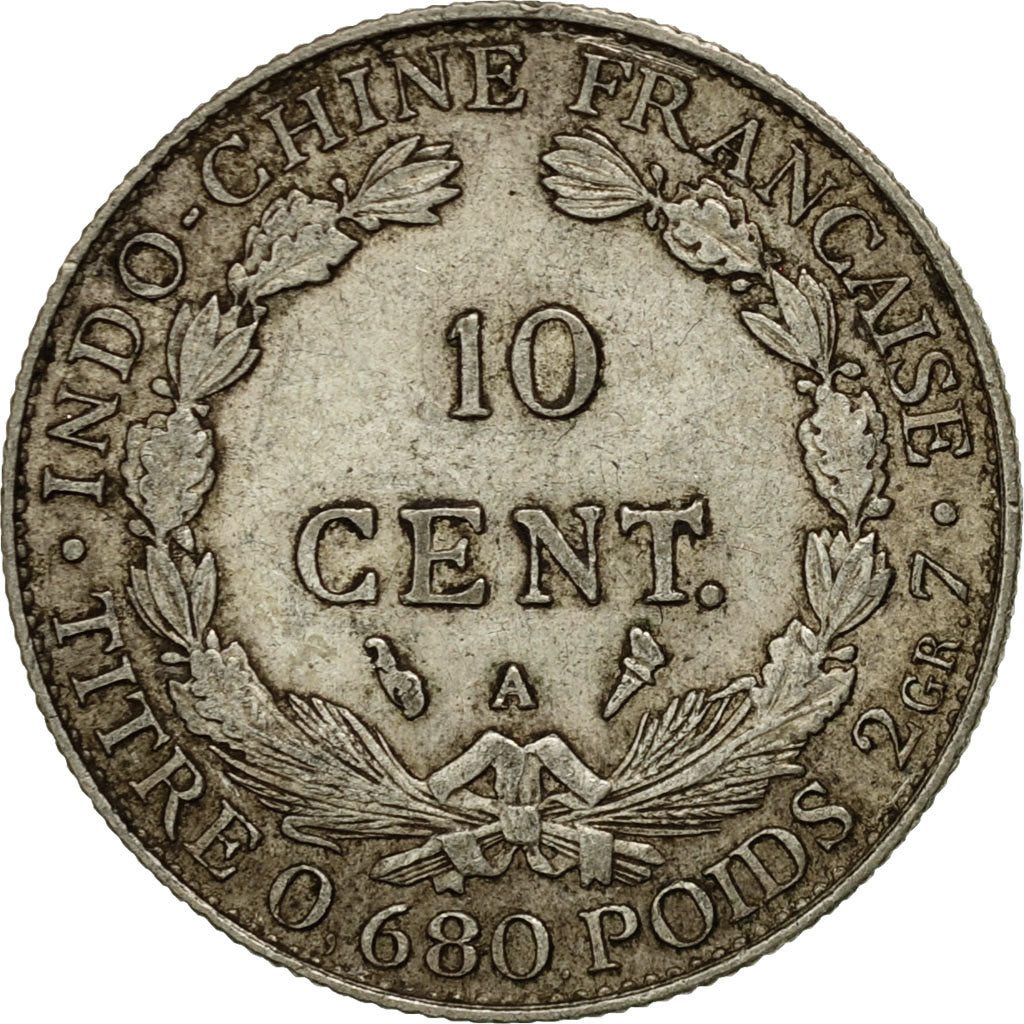 Coin, FRENCH INDO-CHINA, 10 Cents, 1924, Paris, AU(50-53), Silver, KM:16.1