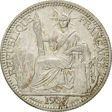 Coin, FRENCH INDO-CHINA, 10 Cents, 1937, Paris, MS(60-62), Silver, KM:16.2
