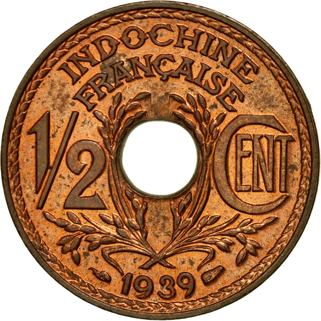Monnaie, FRENCH INDO-CHINA, 1/2 Cent, 1939, Paris, SUP, Bronze, KM:20