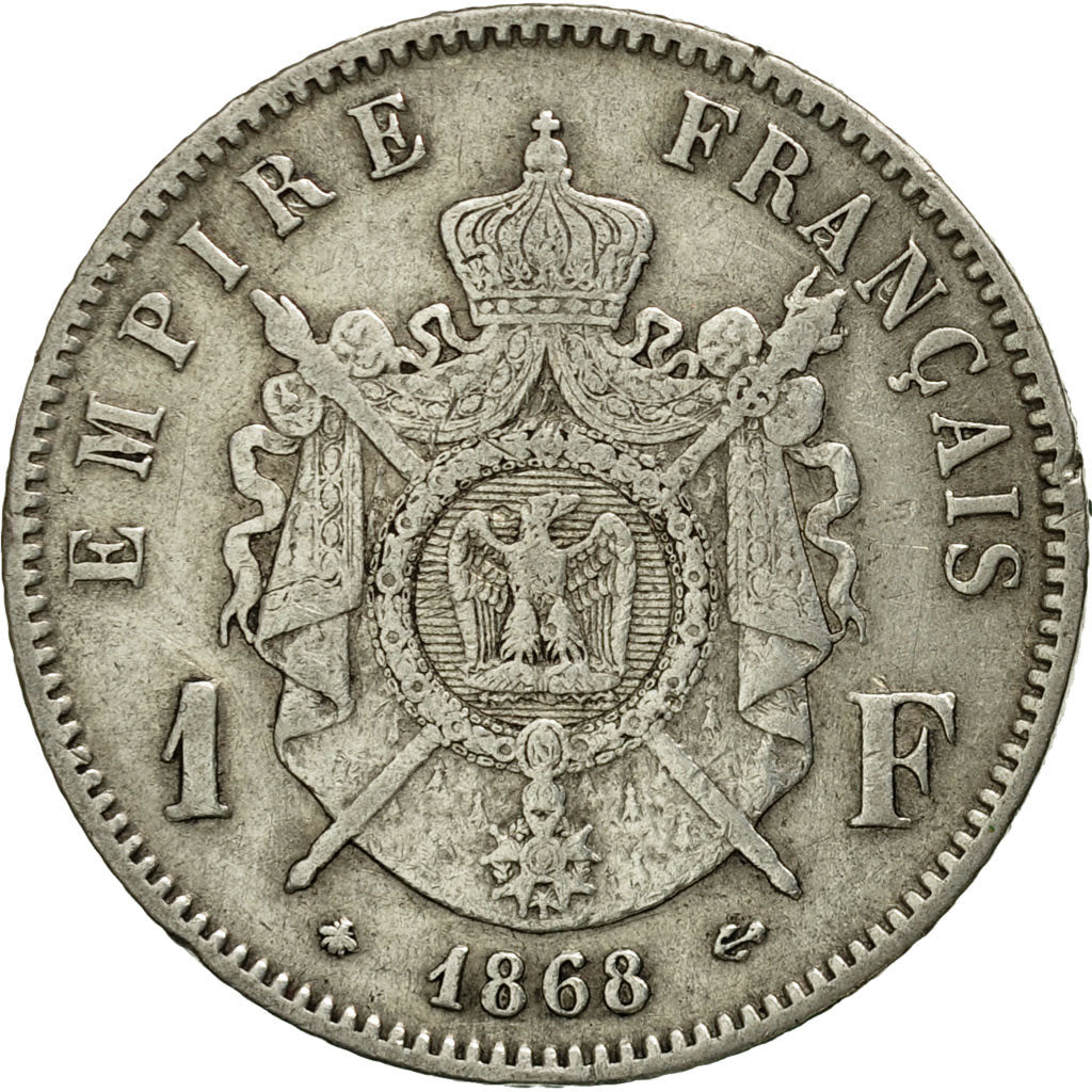 Coin, France, Napoleon III, Napoléon III, Franc, 1868, Paris, VF(30-35)
