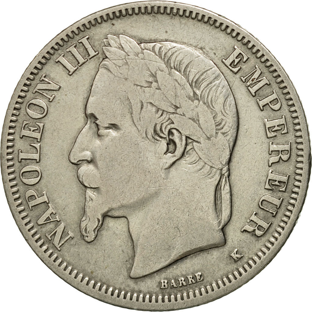 Coin, France, Napoleon III, Napoléon III, 2 Francs, 1866, Bordeaux, VF(30-35)