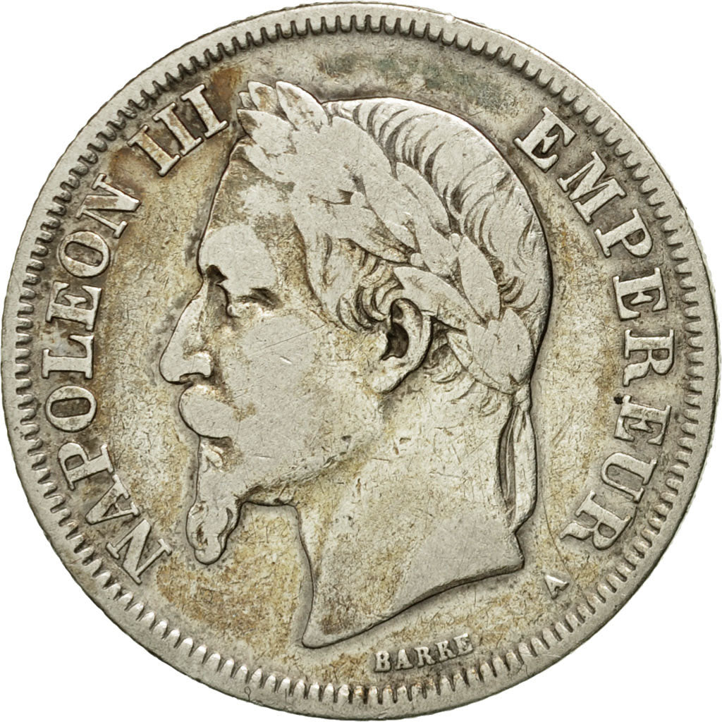 Monnaie, France, Napoleon III, Napoléon III, 2 Francs, 1869, Paris, TB, Argent