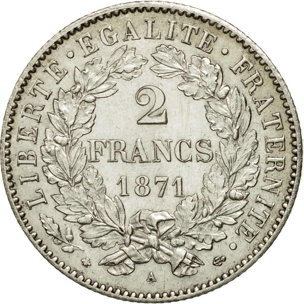 Moneta, Francia, Cérès, 2 Francs, 1871, Paris, SPL, Argento, KM:817.1