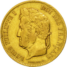Moneta, Francia, Louis-Philippe, 40 Francs, 1836, Paris, BB, Oro, KM:747.1