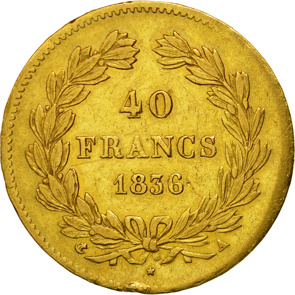 Münze, Frankreich, Louis-Philippe, 40 Francs, 1836, Paris, SS, Gold, KM:747.1