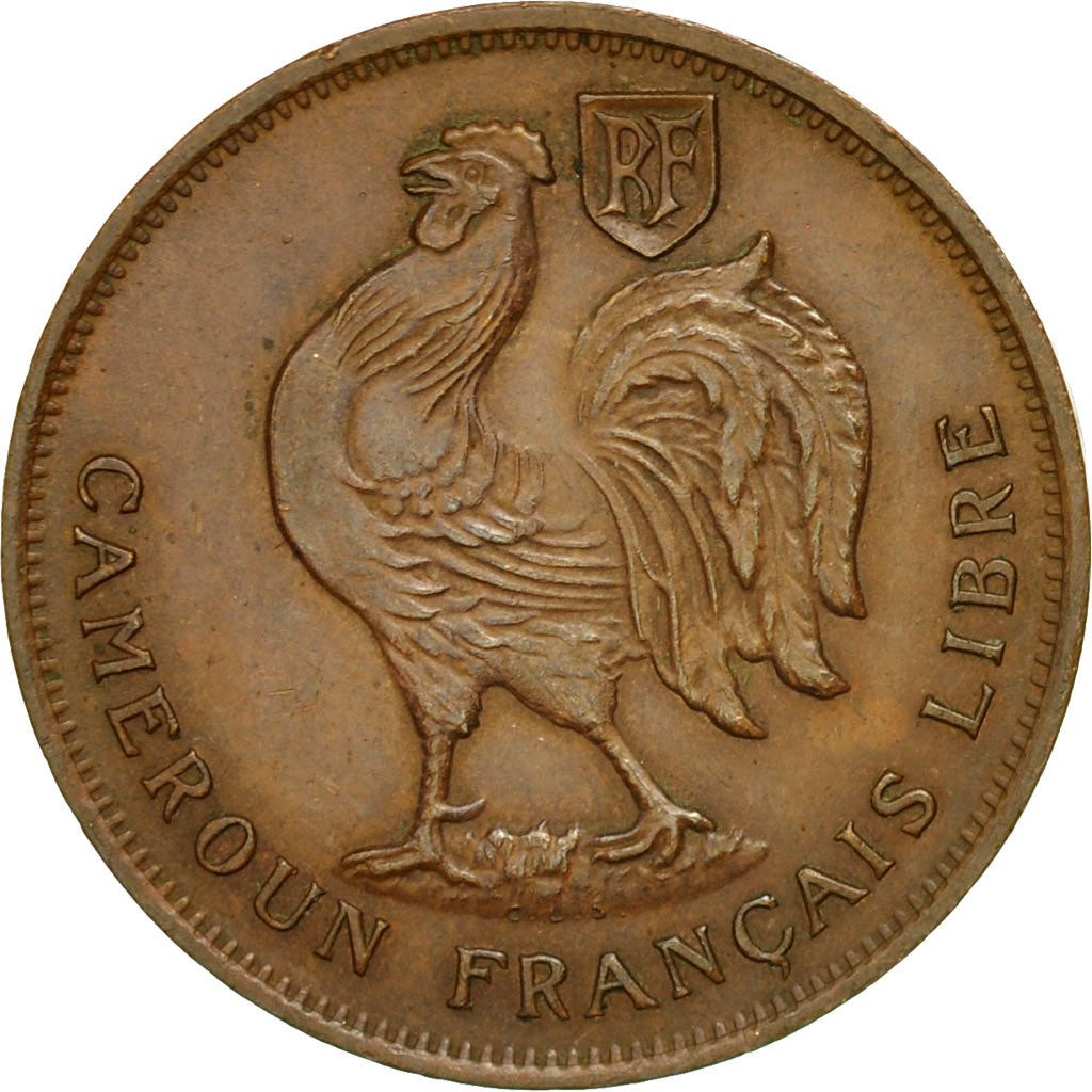 Coin, Cameroon, Franc, 1943, Pretoria, AU(50-53), Bronze, KM:7
