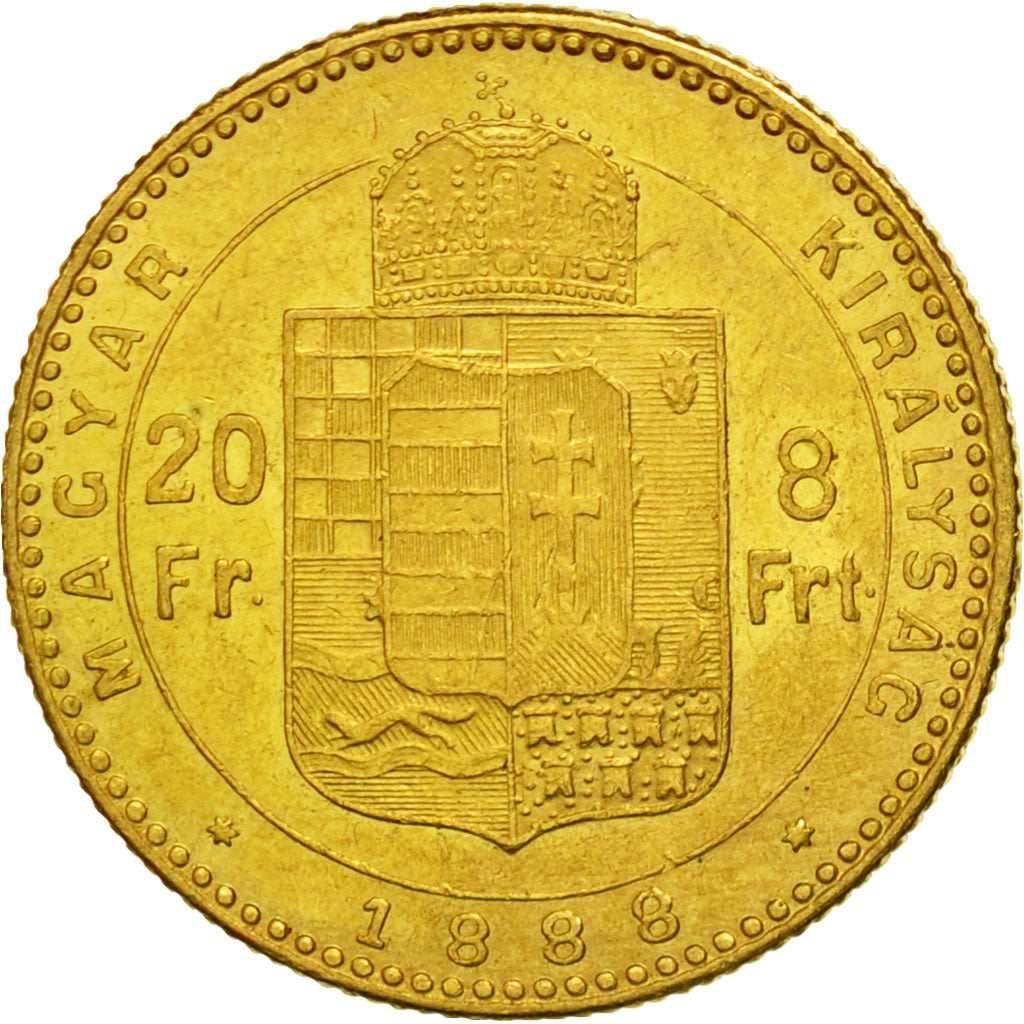 Coin, Hungary, Franz Joseph I, 8 Forint 20 Francs, 1888, Kormoczbanya