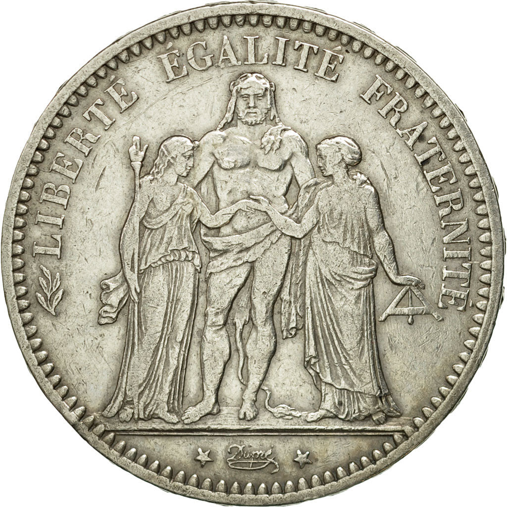 Monnaie, France, Hercule, 5 Francs, 1873, Bordeaux, TTB, Argent, KM:820.2