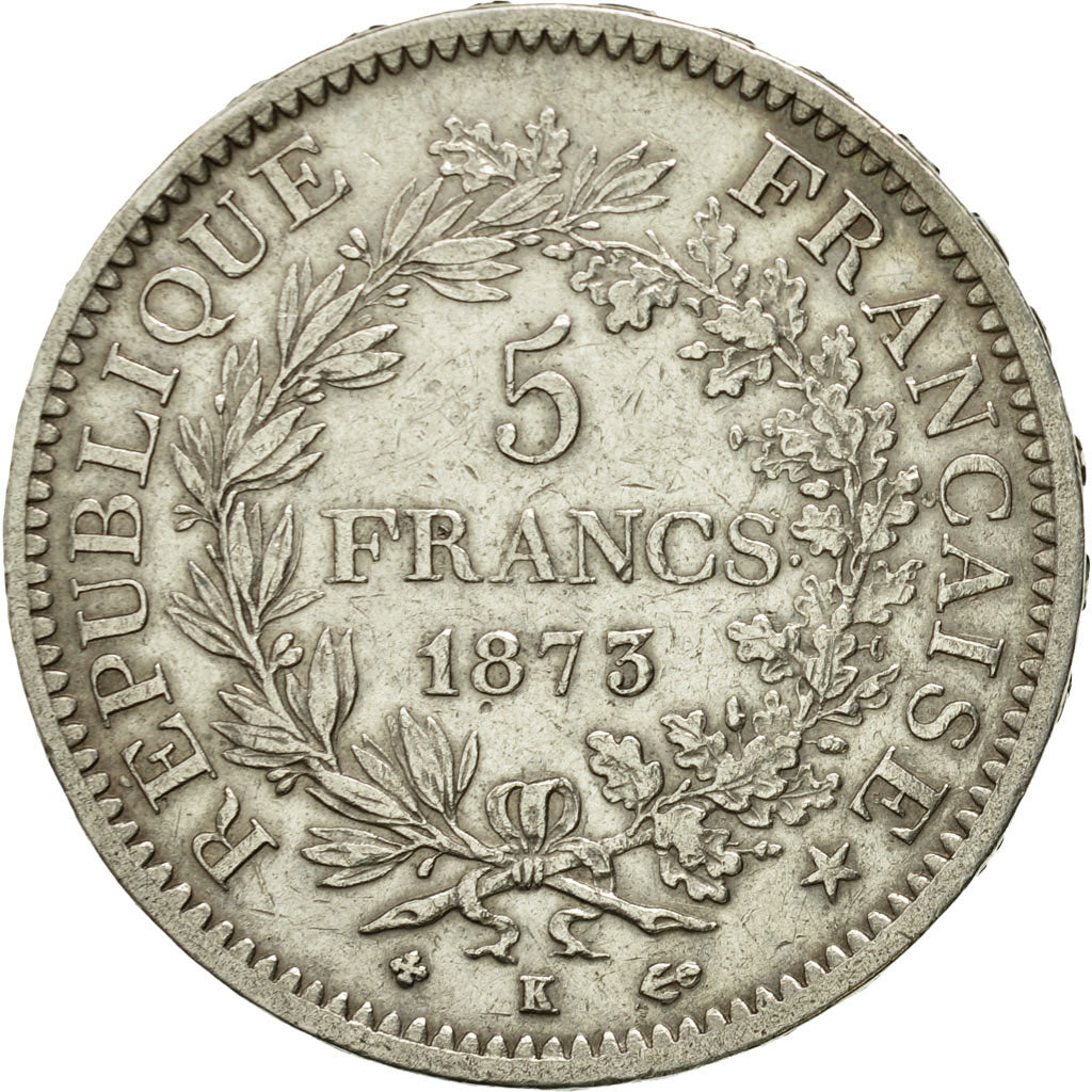 Monnaie, France, Hercule, 5 Francs, 1873, Bordeaux, TTB, Argent, KM:820.2