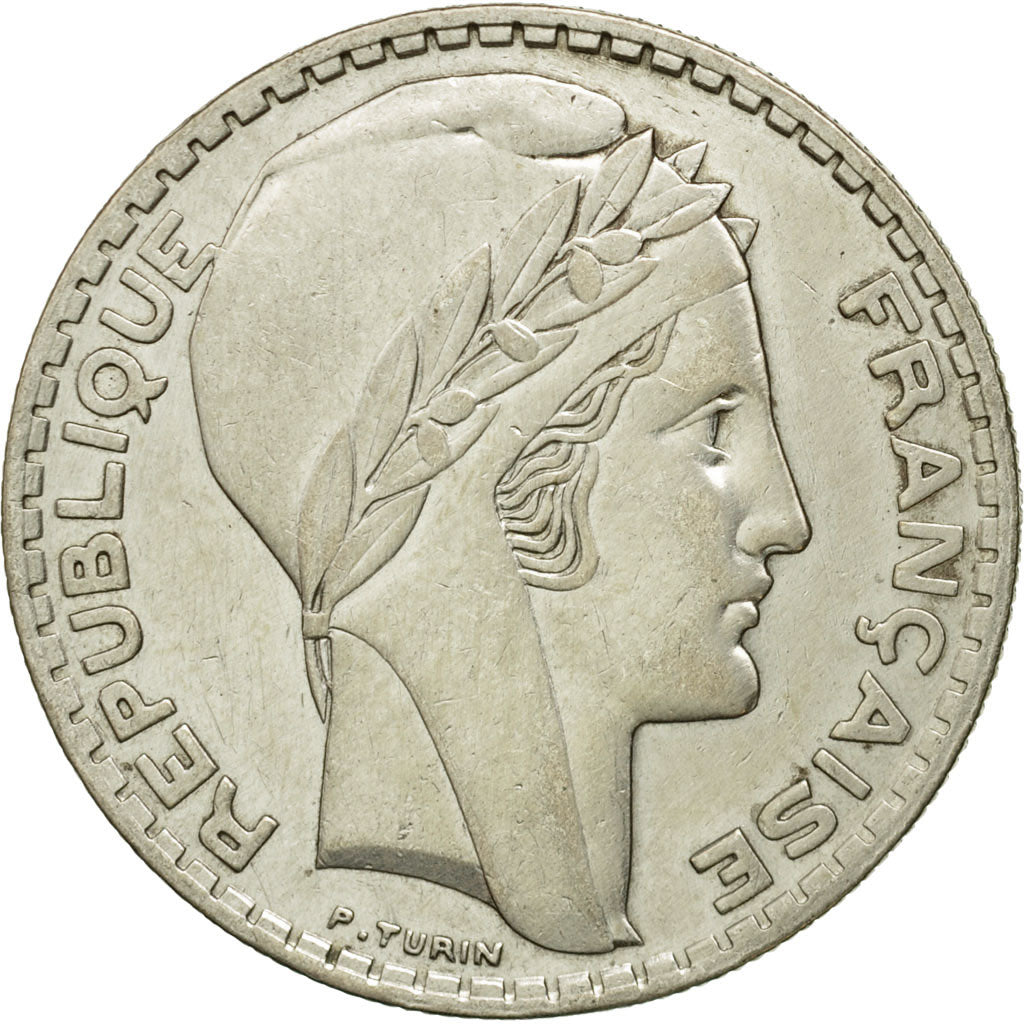 Coin, France, Turin, 20 Francs, 1938, Paris, EF(40-45), Silver, KM:879