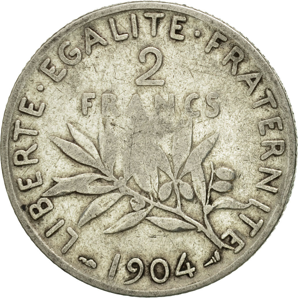 Münze, Frankreich, Semeuse, 2 Francs, 1904, Paris, S+, Silber, KM:845.1
