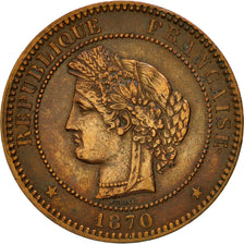 Moneta, Francia, Cérès, 10 Centimes, 1870, Paris, BB, Bronzo, KM:815.1