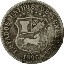 Munten, Venezuela, 12-1/2 Centimos, 1896, FR+, Copper-nickel, KM:28