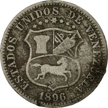Coin, Venezuela, 12-1/2 Centimos, 1896, VF(30-35), Copper-nickel, KM:28