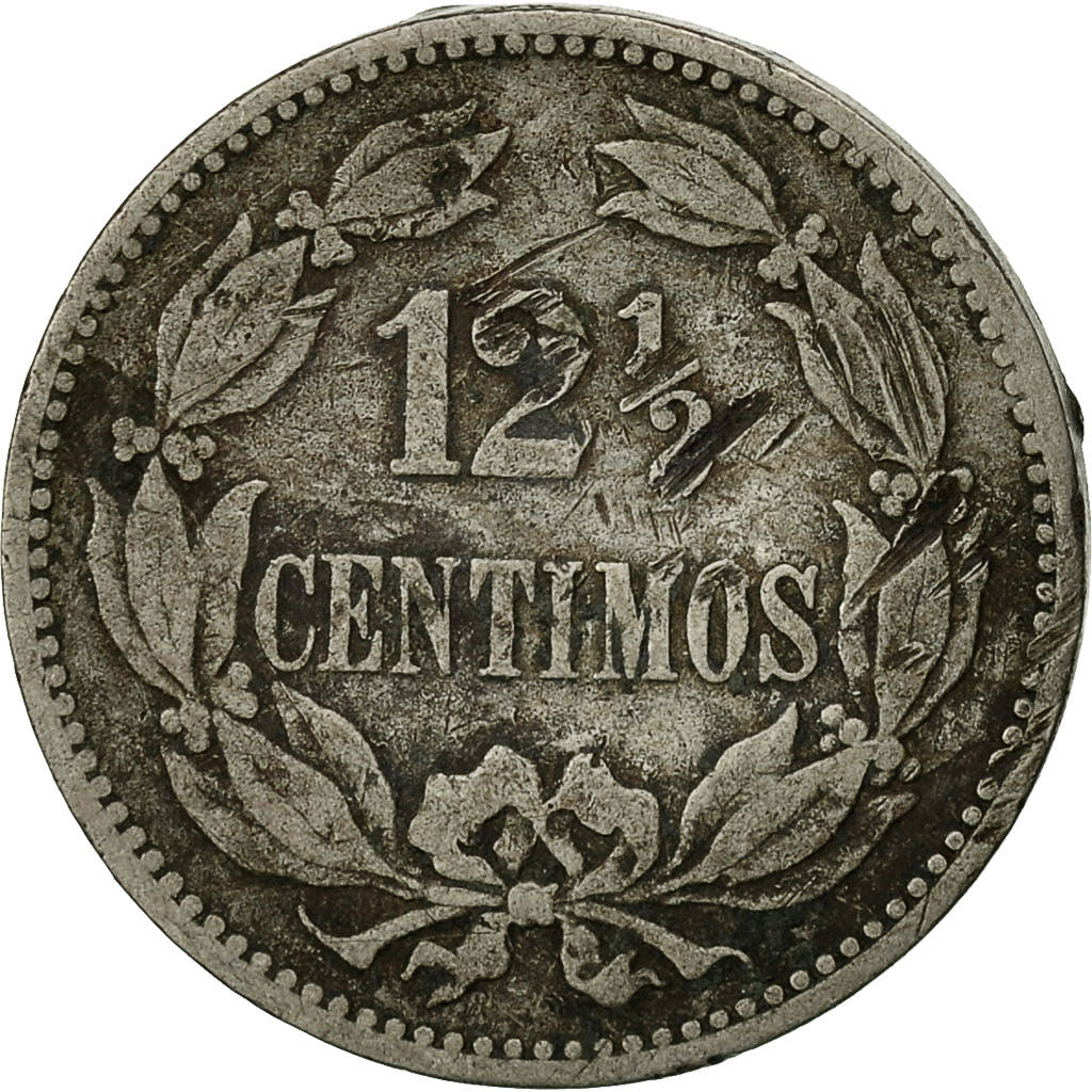Coin, Venezuela, 12-1/2 Centimos, 1896, VF(30-35), Copper-nickel, KM:28
