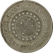 Coin, Brazil, 200 Reis, 1889, VF(30-35), Copper-nickel, KM:493