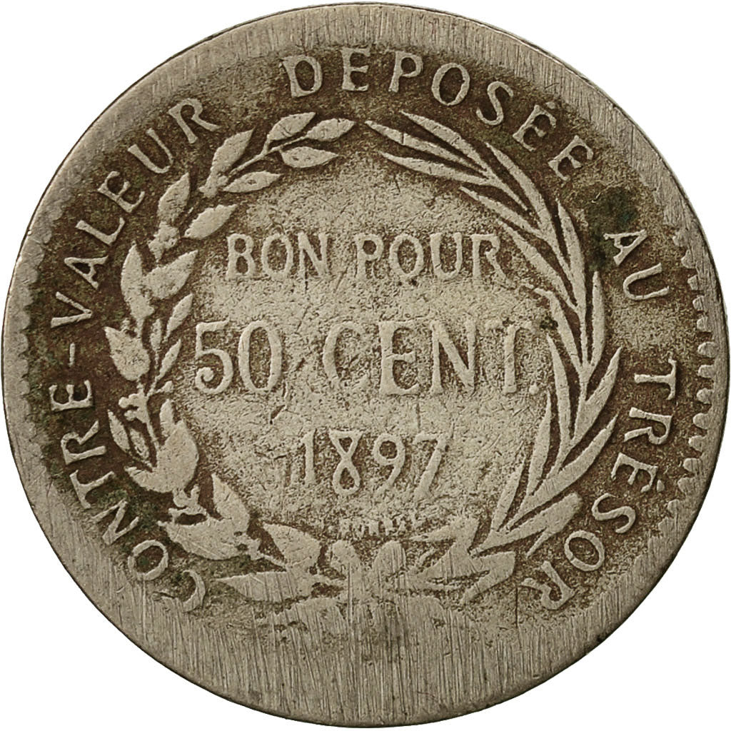 Coin, Martinique, 50 Centimes, 1897, F(12-15), Copper-nickel, KM:40