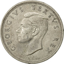 Münze, Südafrika, George VI, 5 Shillings, 1952, SS+, Silber, KM:41