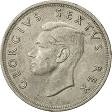 Munten, Zuid Afrika, George VI, 5 Shillings, 1952, ZF+, Zilver, KM:41