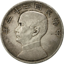 Moneta, CINESE, REPUBBLICA, Dollar, Yuan, 1933, BB+, Argento, KM:345
