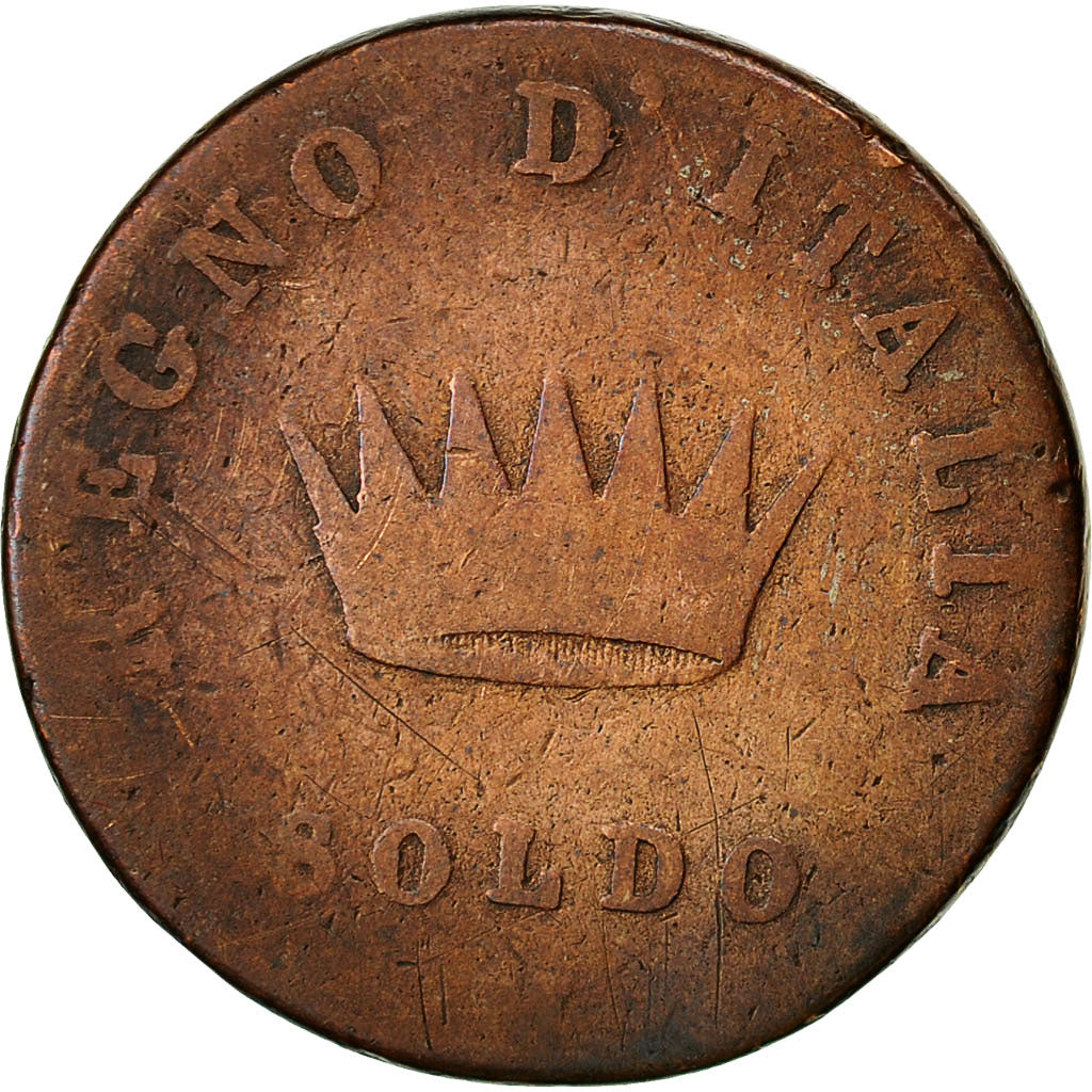 Coin, ITALIAN STATES, KINGDOM OF NAPOLEON, Napoleon I, Soldo, 1808, Milan