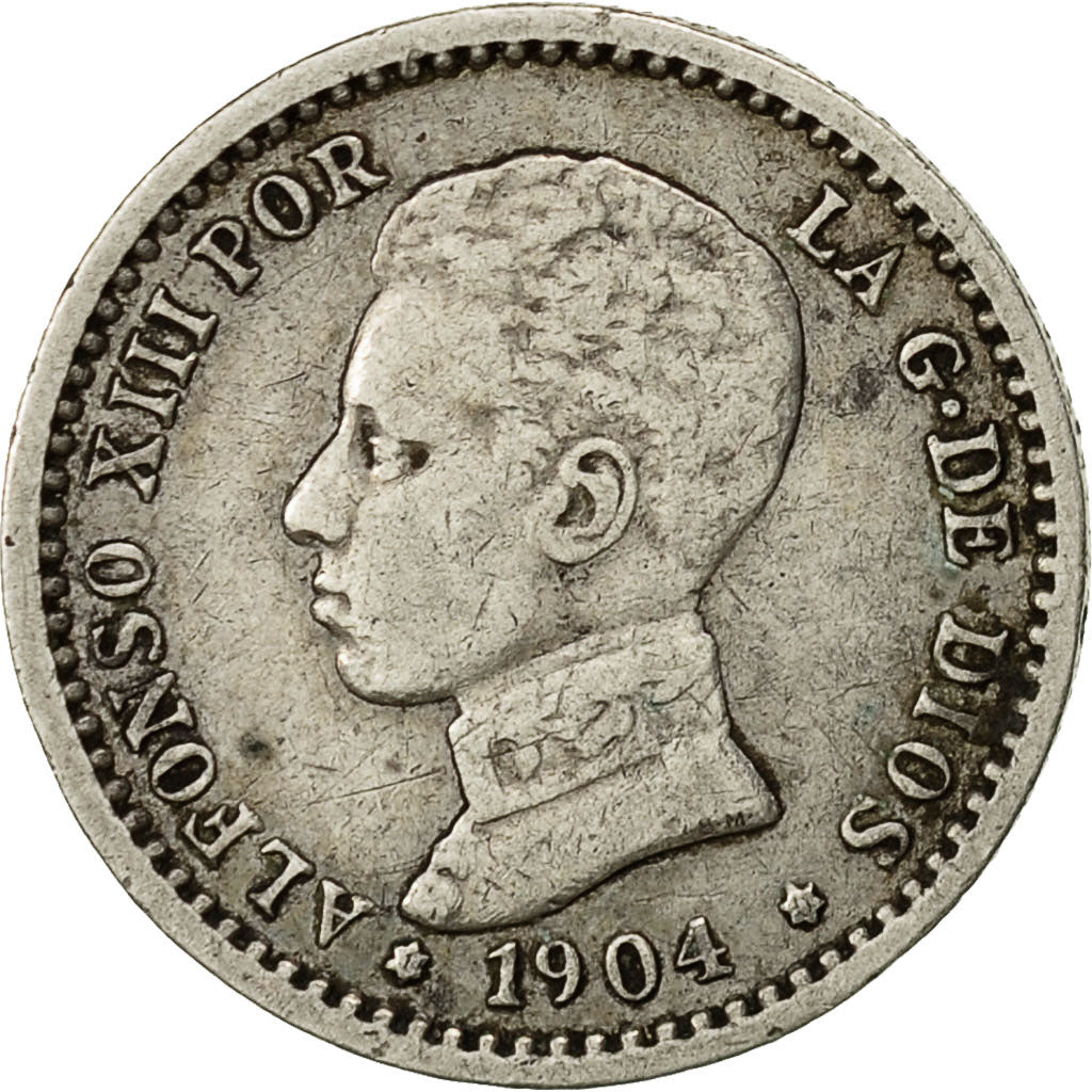 Coin, Spain, Alfonso XIII, 50 Centimos, 1904, Madrid, EF(40-45), Silver, KM:723