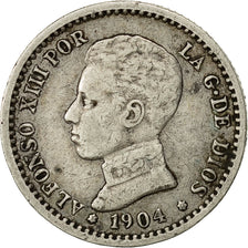 Coin, Spain, Alfonso XIII, 50 Centimos, 1904, Madrid, EF(40-45), Silver, KM:723