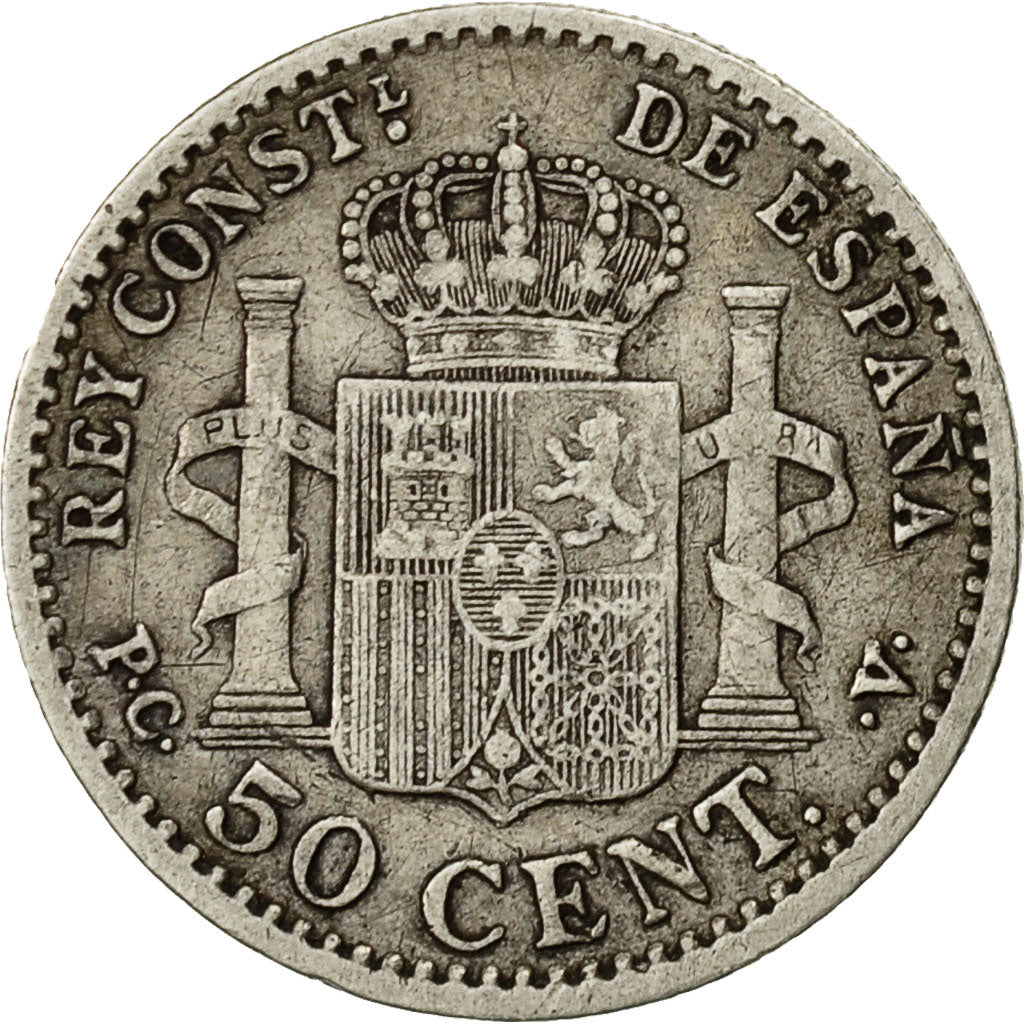 Coin, Spain, Alfonso XIII, 50 Centimos, 1904, Madrid, EF(40-45), Silver, KM:723