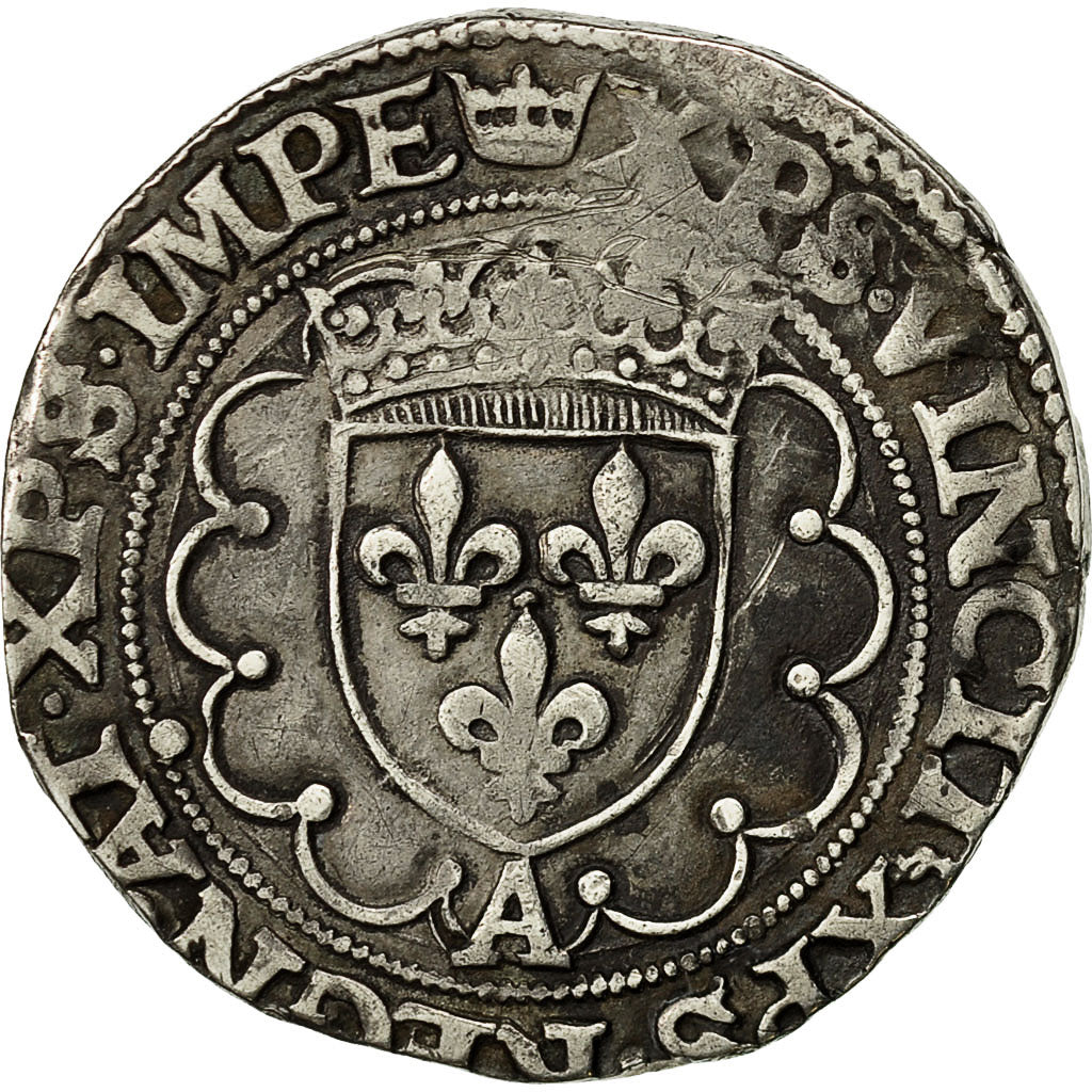 Coin, France, François Ier, Teston, 1541-1547, Paris, EF(40-45), Silver