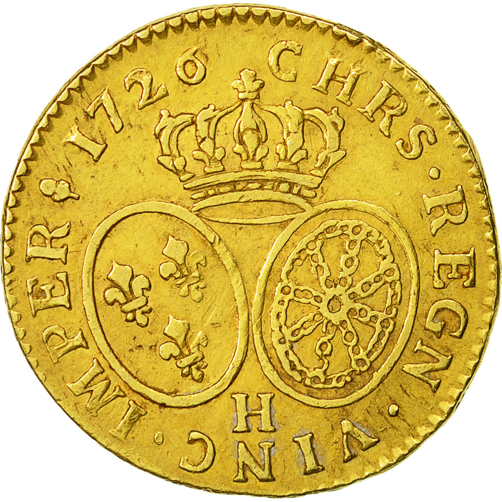 Münze, Frankreich, Louis XV, Louis d'or aux lunettes, Louis d'Or, 1726, La