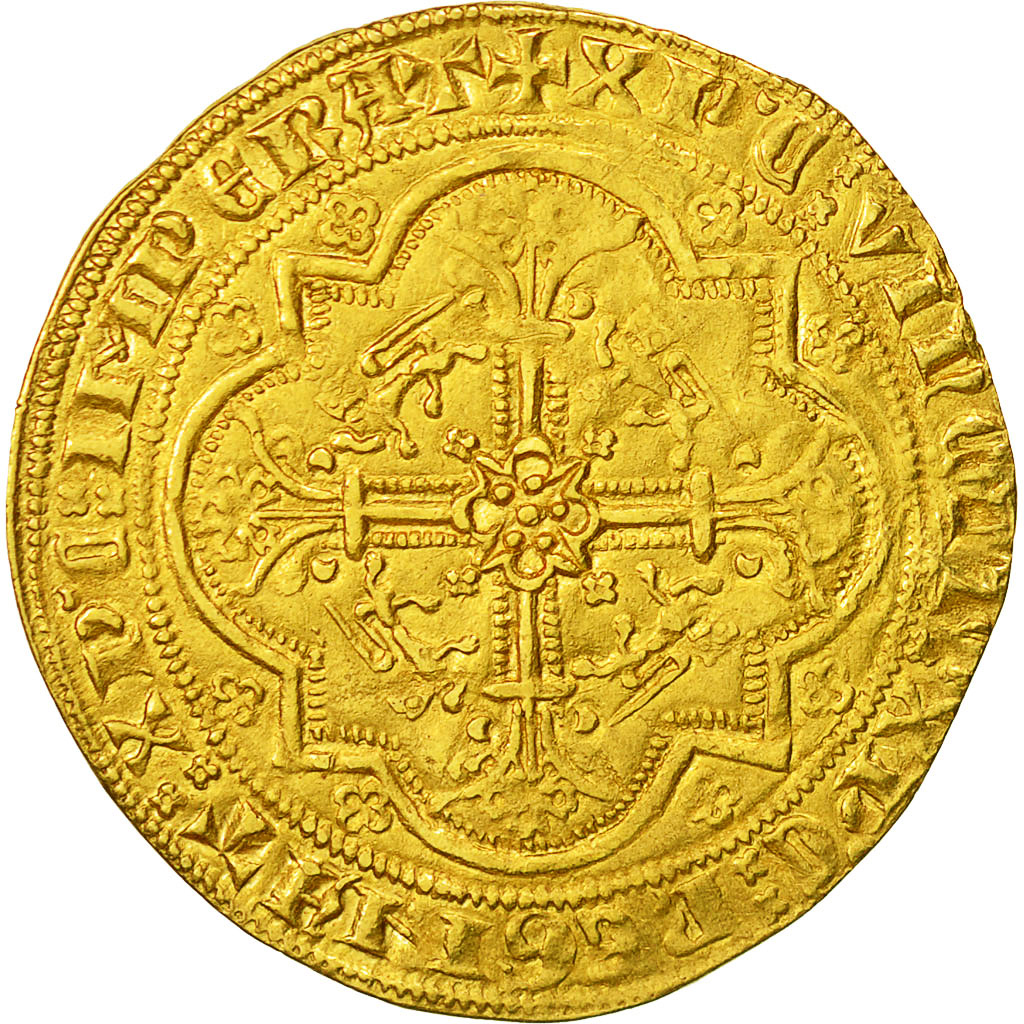 Monnaie, France, Aquitaine, Edward III, Léopard d'or, 1357, Bordeaux, SUP, Or