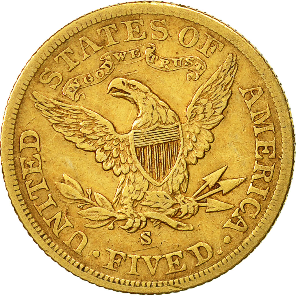 Coin, United States, Coronet Head, $5, Half Eagle, 1902, U.S. Mint, San