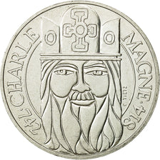 Coin, France, Charlemagne, 100 Francs, 1990, MS(63), Silver, KM:982, Gadoury:905