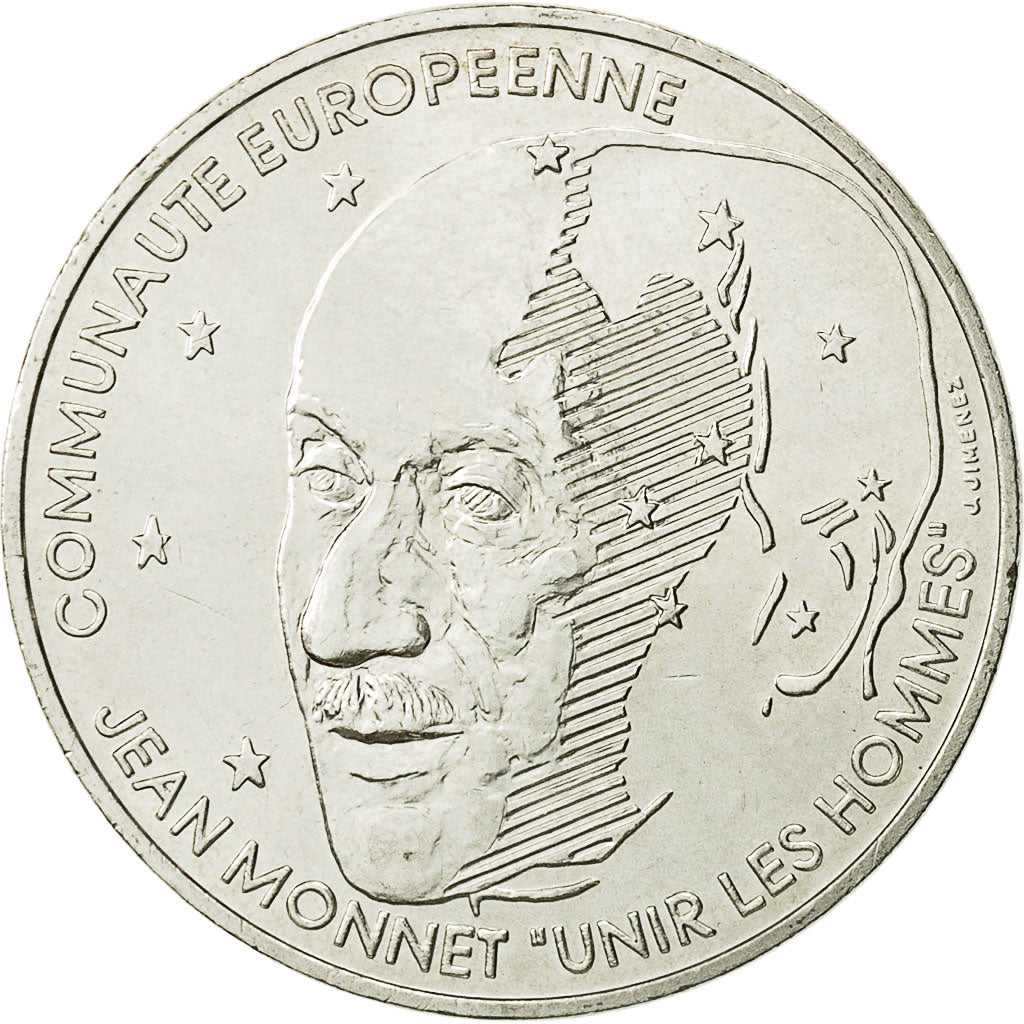 Coin, France, Jean Monnet, 100 Francs, 1992, MS(60-62), Silver, KM:1120