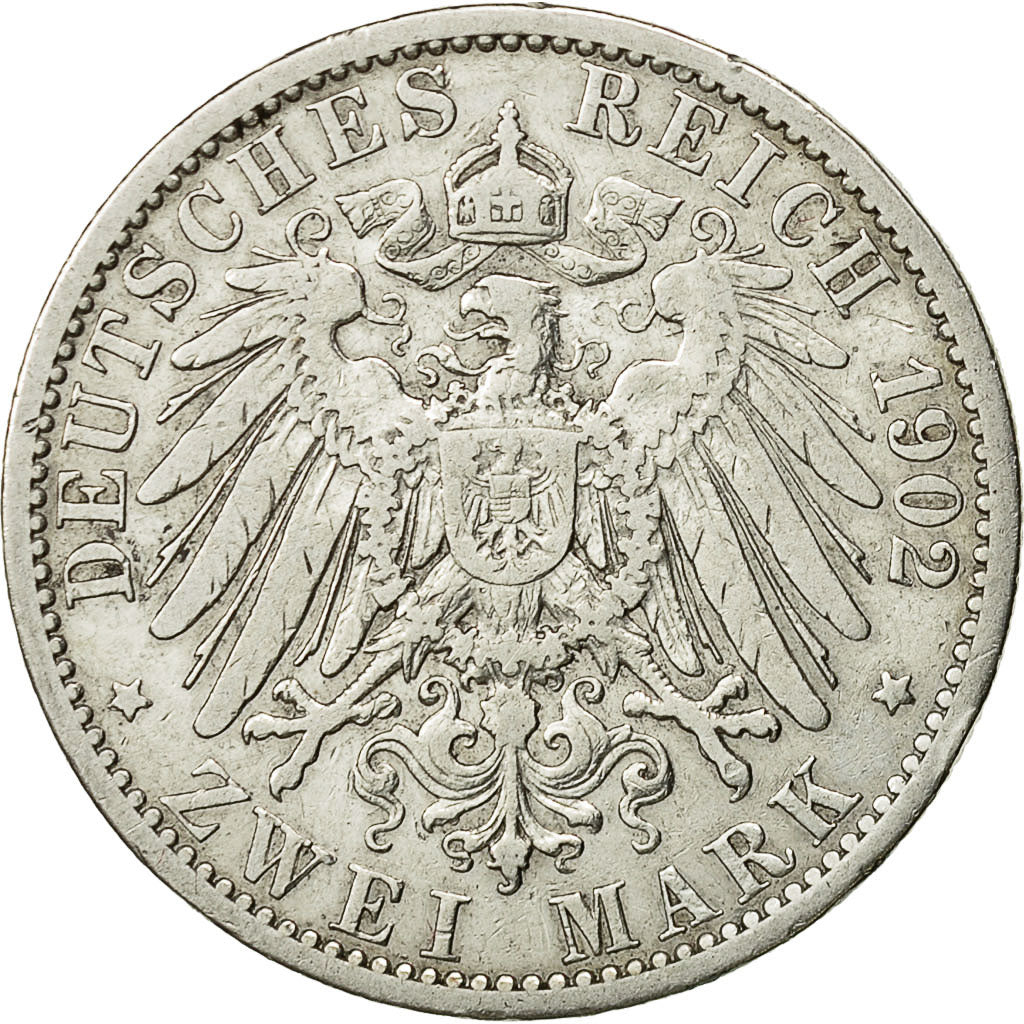 Coin, German States, PRUSSIA, Wilhelm II, 2 Mark, 1902, Berlin, EF(40-45)