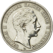 Coin, German States, PRUSSIA, Wilhelm II, 2 Mark, 1907, Berlin, AU(55-58)