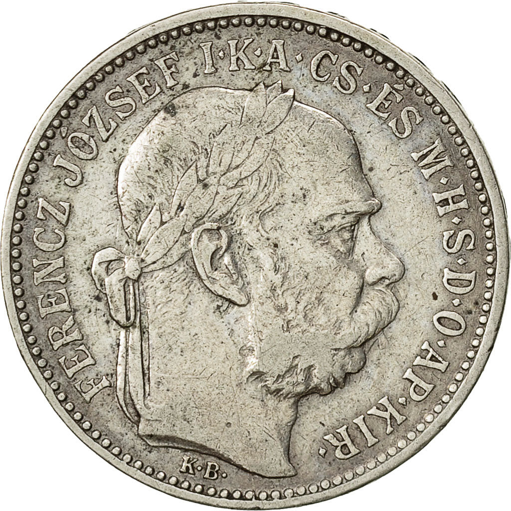 Coin, Hungary, Franz Joseph I, Korona, 1893, Kormoczbanya, EF(40-45), Silver