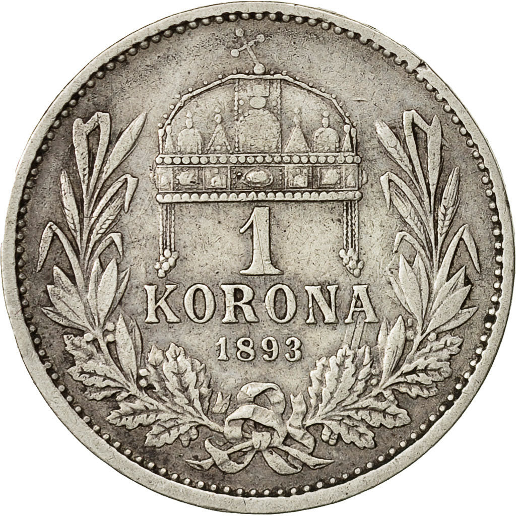 Coin, Hungary, Franz Joseph I, Korona, 1893, Kormoczbanya, EF(40-45), Silver