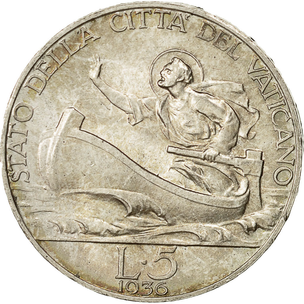Monnaie, Cité du Vatican, Pius XI, 5 Lire, 1936, SUP, Argent, KM:7