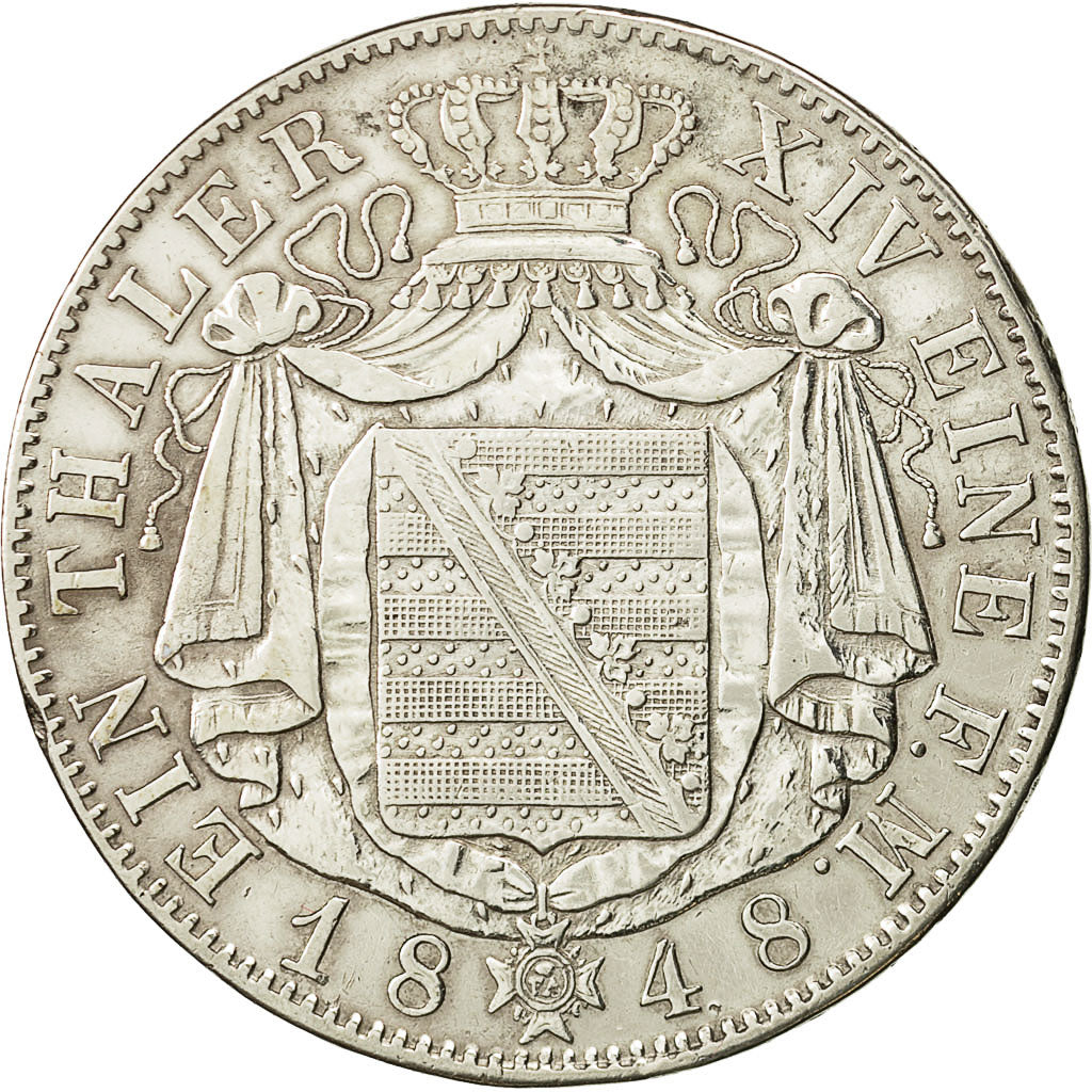 Coin, German States, SAXONY-ALBERTINE, Friedrich August II, Thaler, 1848