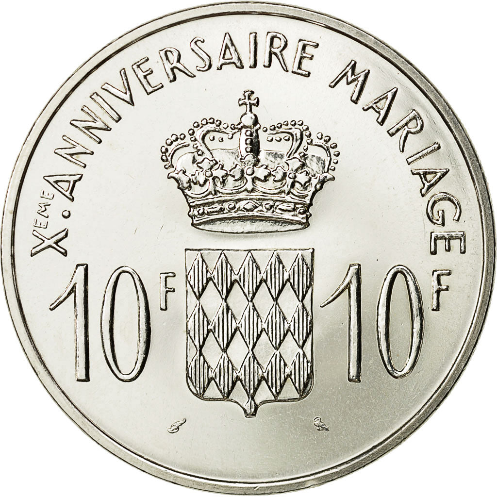 Coin, Monaco, Rainier III, 10 Francs, 1966, MS(63), Silver, KM:M1, Gadoury:154
