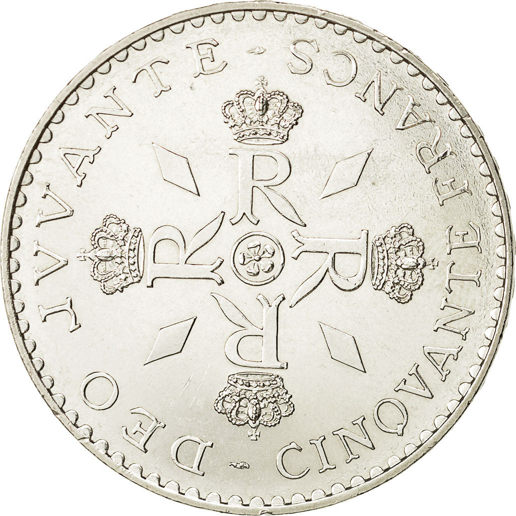 Coin, Monaco, Rainier III, 50 Francs, 1974, MS(63), Silver, KM:152.1