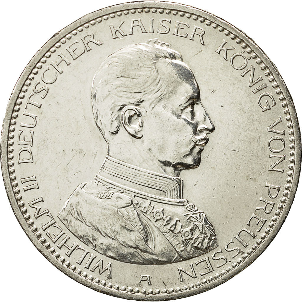 Coin, German States, PRUSSIA, Wilhelm II, 5 Mark, 1914, Berlin, MS(60-62)