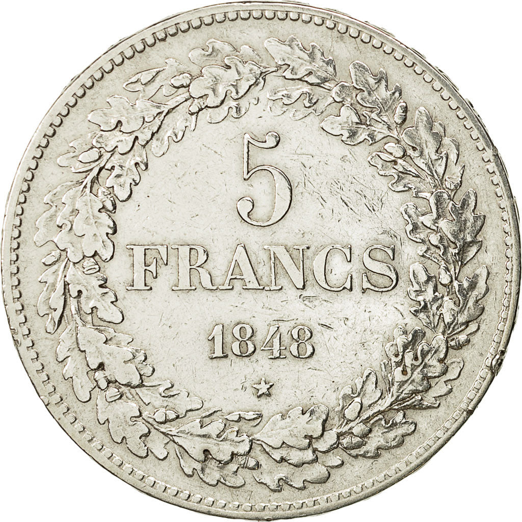 Coin, Belgium, Leopold I, 5 Francs, 5 Frank, 1848, EF(40-45), Silver, KM:3.2