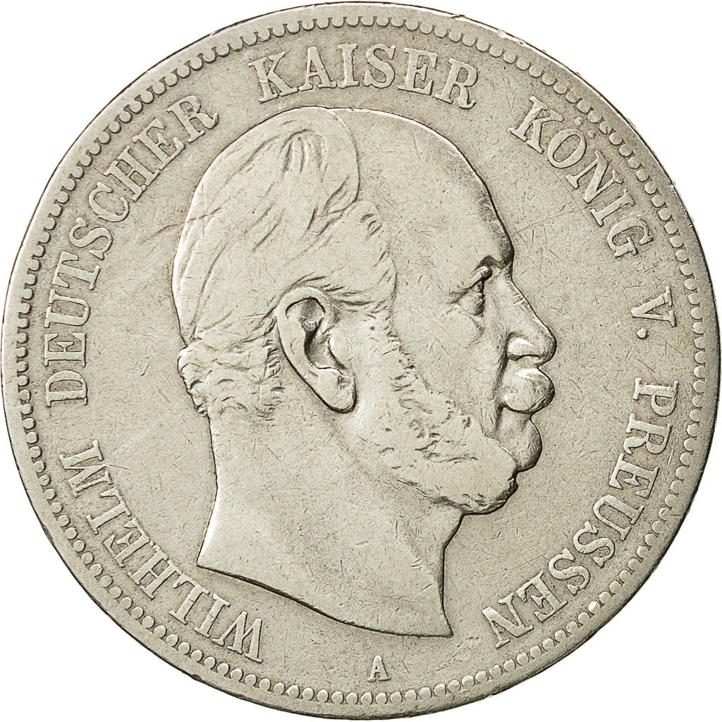 Coin, German States, PRUSSIA, Wilhelm I, 5 Mark, 1874, Berlin, VF(30-35)