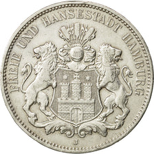 Coin, German States, HAMBURG, 3 Mark, 1909, Hamburg, EF(40-45), Silver, KM:620