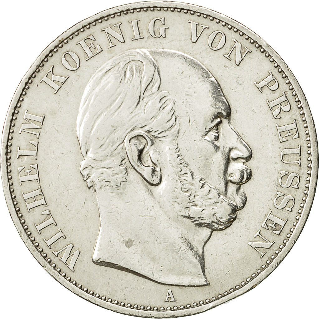 Moneta, Stati tedeschi, PRUSSIA, Wilhelm I, Thaler, 1871, Berlin, BB+, Argento