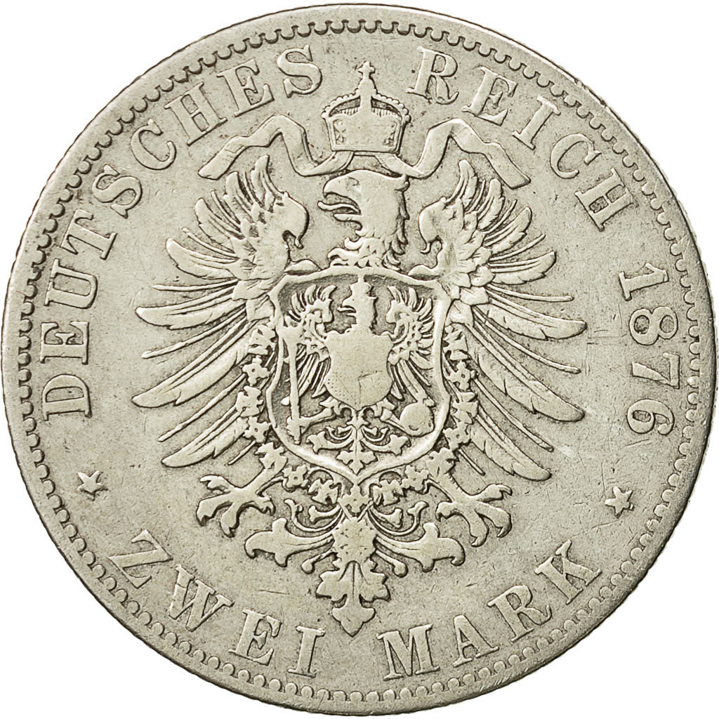 Monnaie, Etats allemands, PRUSSIA, Wilhelm I, 2 Mark, 1876, Hannover, TB+
