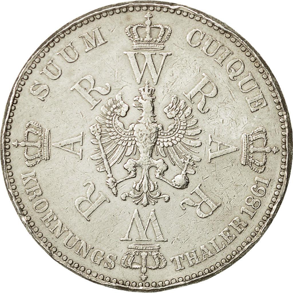 Monnaie, Etats allemands, PRUSSIA, Wilhelm I, Thaler, 1861, Berlin, TTB+